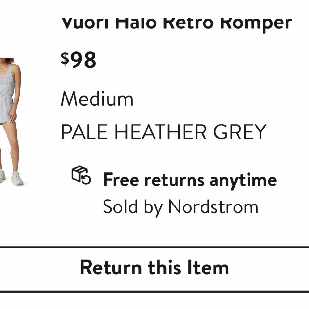 Vuori halo pale heathered Gray Women's Romper size Medium! EUC!! L👀K! - Picture 3 of 11